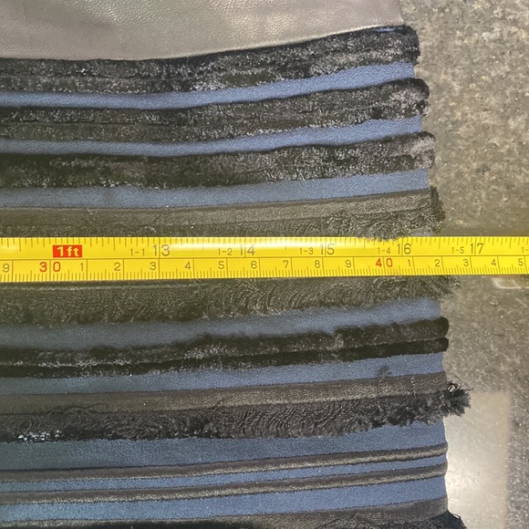 rag & bone Black/blue leather mini skirt with fringe size 2 - Picture 8 of 8